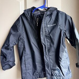 Columbia Kids Black Hooded Rain Jacket